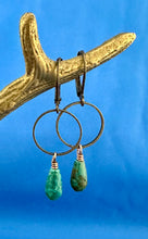 Load image into Gallery viewer, Turquoise &amp; Brass Earrings
