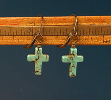 Load image into Gallery viewer, Turquoise Cross Earrings

